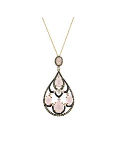 Romantic Rose Quartz & Diamond Pendant