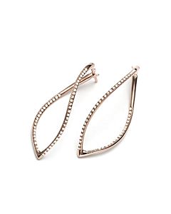 Rose Gold Diamond Navette Earrings