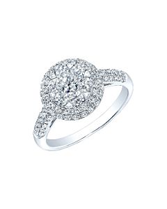 14k Gold Diamond Floret Double Halo Ring