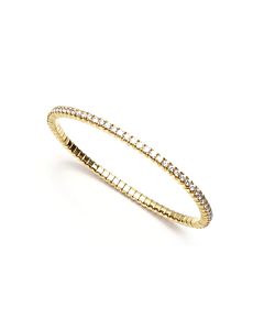 Flexible Yellow Gold & Diamond Bangle Bracelet