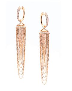 Rose Gold Diamond Hoops with Fantastic Removable Drops