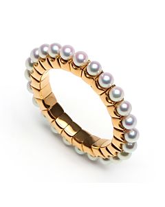 Rose Gold Flexible Pearl Ring