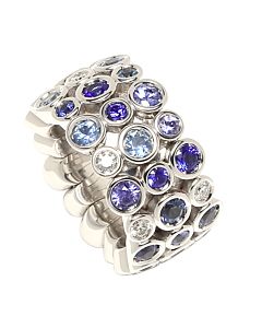 Flexible Sapphire and Diamond Ring