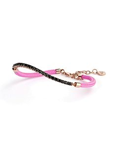 Capri Collection Black Spinel Bracelet w/Pink Cord