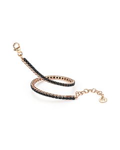 Portofino Collection Black Spinel Eternity Bracelet in Rose