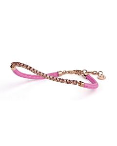 Capri Collection Pink Topaz Bracelet w/Light Pink Cord