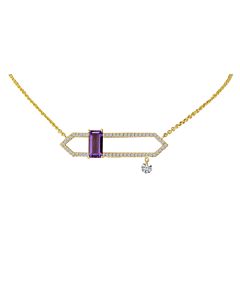 Diamond Link Amethyst Necklace