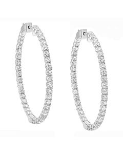 Bold 3.25 ct. diamond hoop earrings