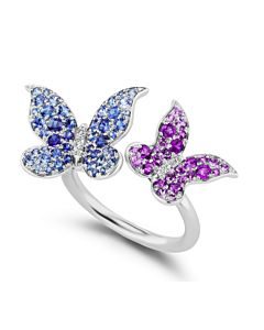 Sapphire & Amethyst Butterfly Cuff Ring