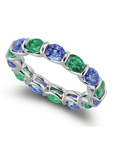 Emerald and Sapphire Eternity Ring