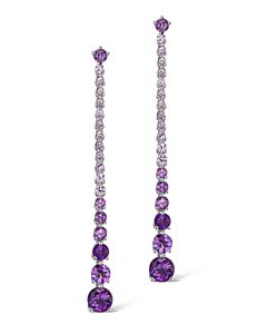 Amethyst and Pink Sapphire Dangling Earrings