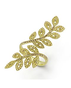 Fancy Color Diamond Leaves Ring