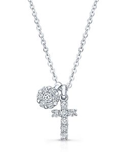 Darling Diamond Cross and Cluster Necklace