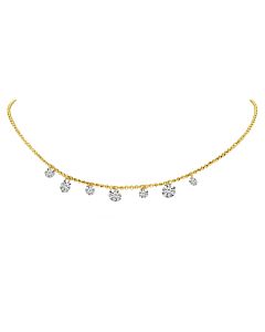 7 Stone Pierced Diamond Necklace