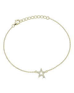 Petite Chain Bracelet with Diamond Star