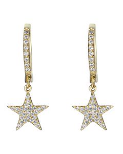 Diamond Star Dangle Earrings 