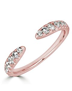 Graduated Diamond Cuff Ring in Rose