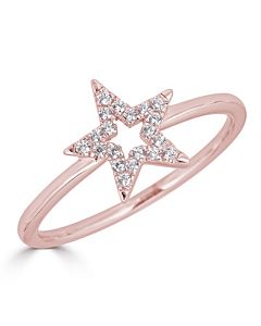 Diamond Star Ring in Rose