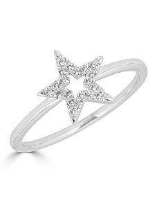 Diamond Star Ring in White