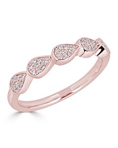 Pear Shaped Diamond Ring in Rose
