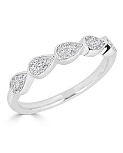 Pear Shaped Diamond Ring in White