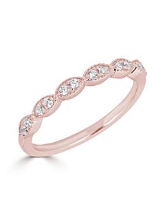 Marquise Shaped Diamond Ring in Rose