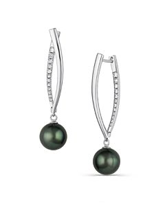 Pearl and Diamond Earrings with a Twist