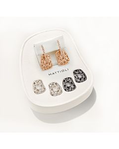 Tri-color Puzzle Earrings with Diamonds