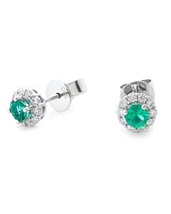 Diamond and Emerald Stud Earrings