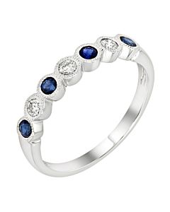 Sapphire and diamond stackable ring