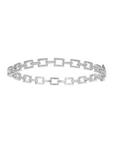 Open diamond link bracelet