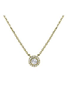 Quarter carat diamond halo necklace