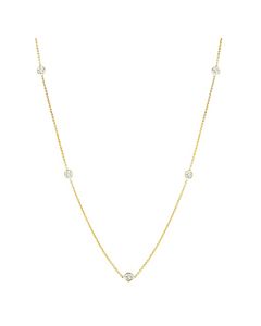 18K 5 Diamond Bezel Set Necklace