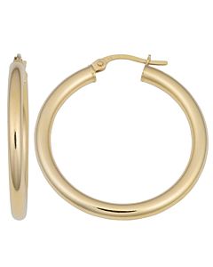 14K Gold 1 inch hoop earrings