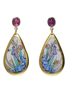 "Iris Garden" Earrings  with Amethyst