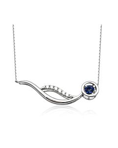 Sapphire and Diamond "Wing" Necklace