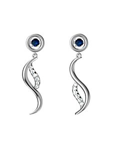 Sapphire and Diamond "Wing" Earrings