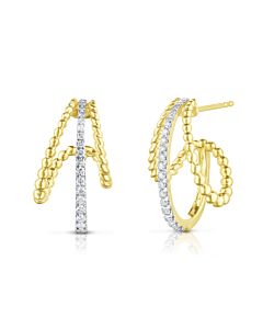 Triple Row Earrings with Diamonds