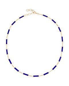 Rectangular Link Enamel & Diamond Necklace