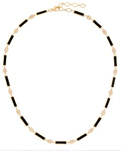 Enamel and Pave Link Necklace