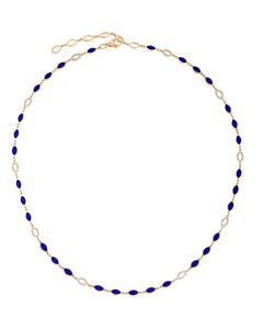 Marquise shaped Enamel Link Necklace