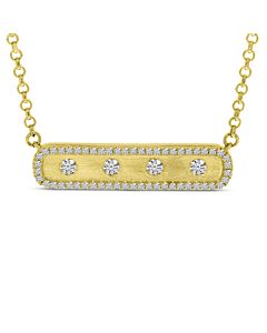 Brushed Bar Diamond Necklace