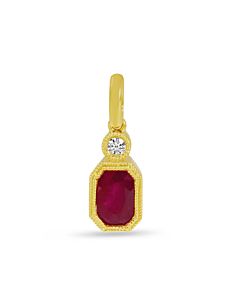 Hexagonal Ruby Pendant with chain