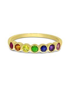 Bezel Set Rainbow Sapphire Ring
