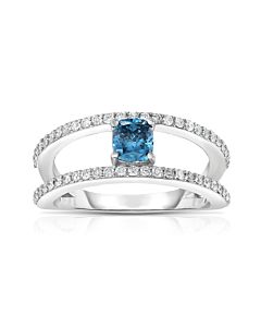 Enhanced Blue Diamond Ring