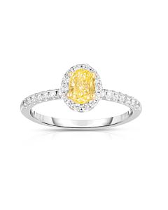 Oval Yellow Diamond Halo