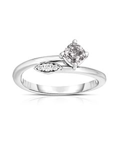 Grey & white diamond ring