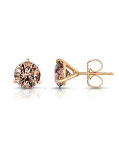 Cognac Diamond Stud Earrings
