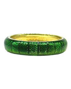 Yellow Gold, Green Enamel Insert Ring