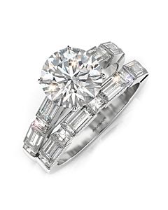 Blaze and Baguette Diamond Engagement Ring